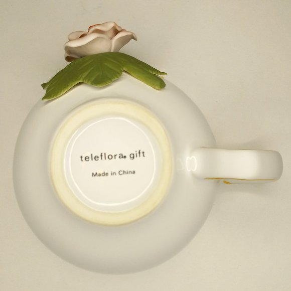 Teleflora Dining Tea Cup And Saucer Teleflora Gift Pink Rose Poshmark